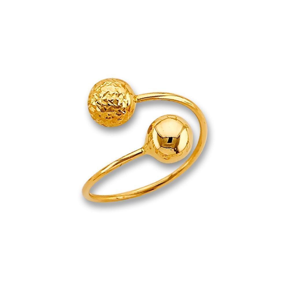 14K Solid Gold Ball Ring | Dainty Beaded Band By Tehrani Jewelry